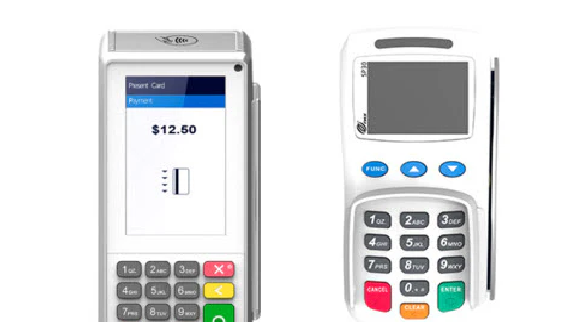 New PAX A80 Countertop Smart Card Terminal And New White SP30 Mono