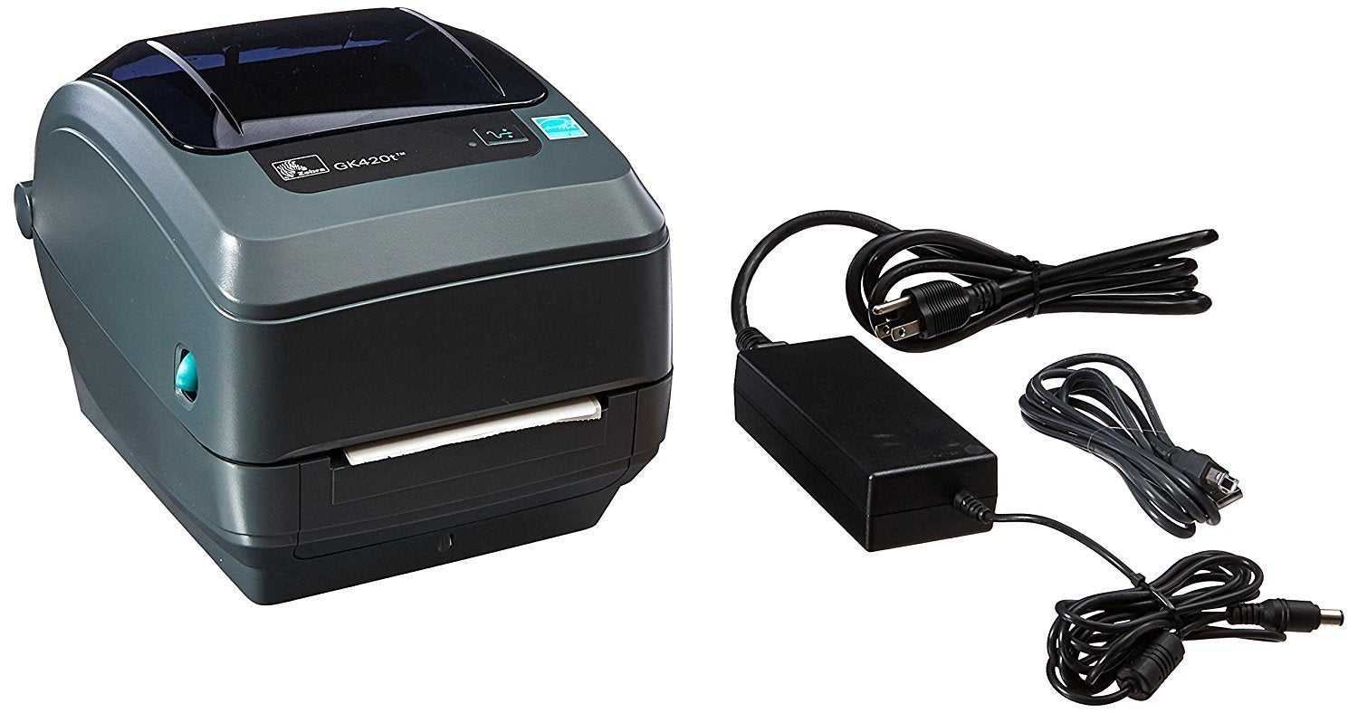 Zebra GK420t Monochrome Desktop Direct Thermal/Thermal Transfer Label Printer with Ethernet Technology, 5 in/s Print Speed, 203 dpi Print Resolution, 4.09" Print Width, 100/240V | CardMachineOutlet.com